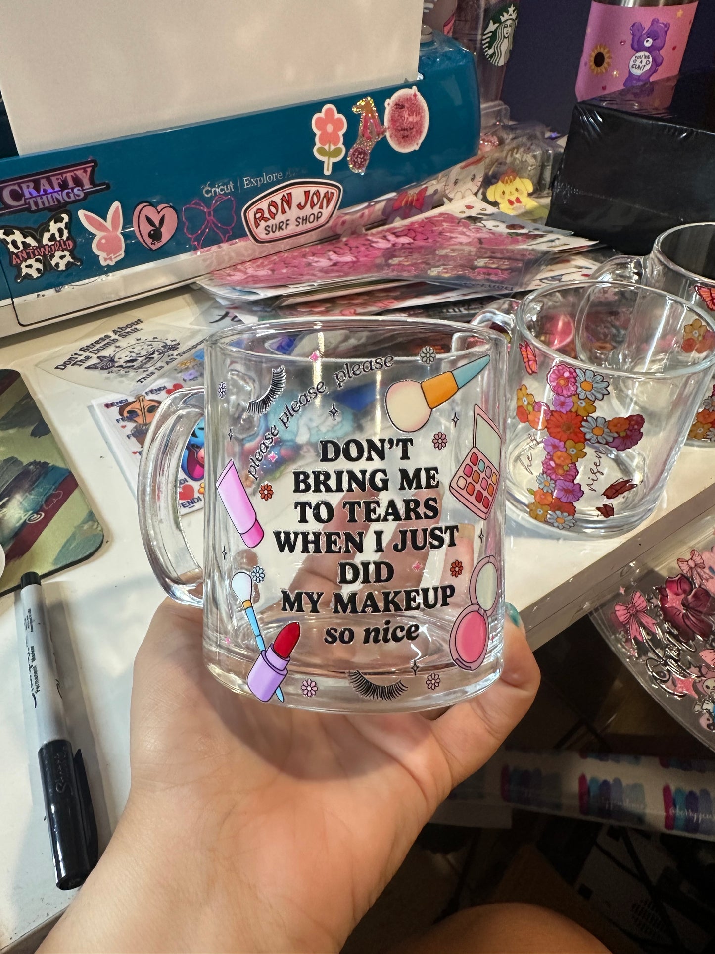 Please please please glass mug