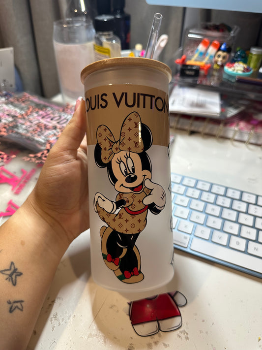 LV Minnie Mouse glass