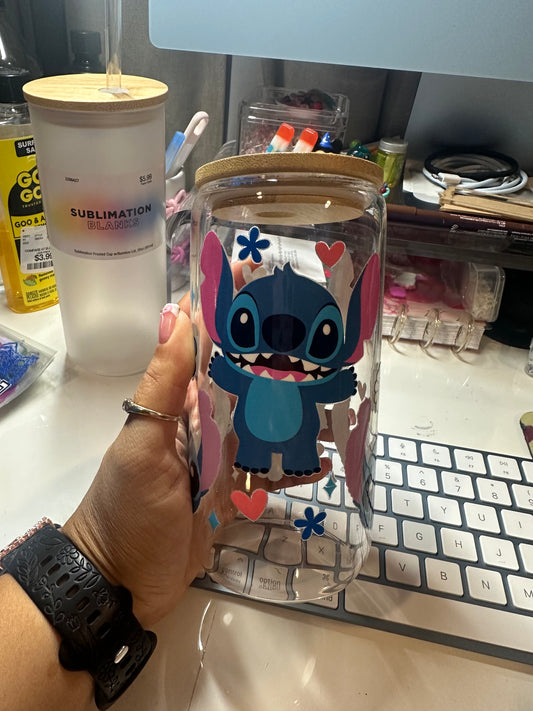 Stitch glass cup