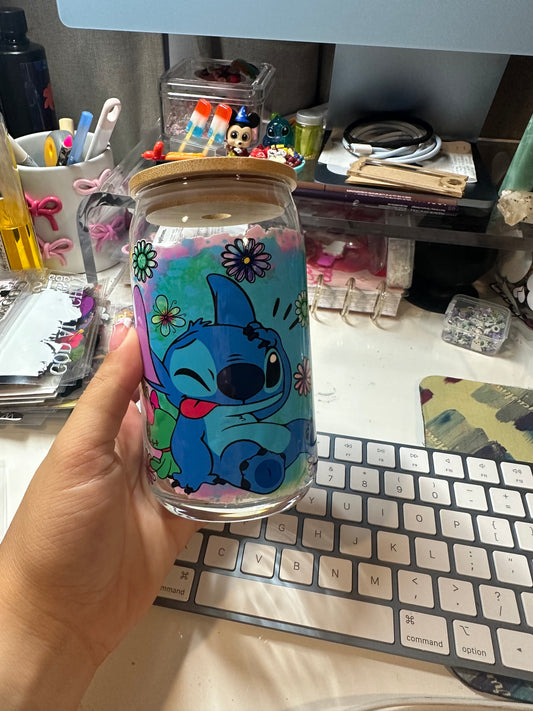 Stitch glass cup