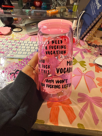 Mom Vocabulary glass