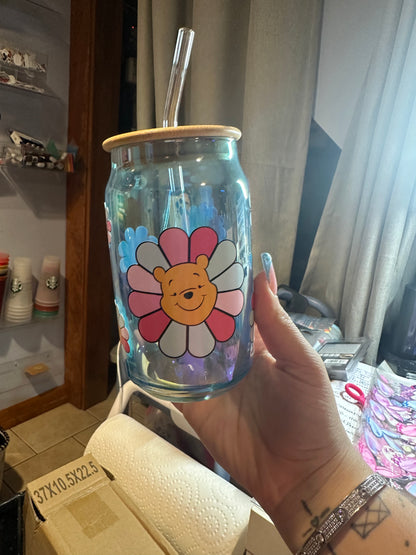 Winnie the Pooh flower glass