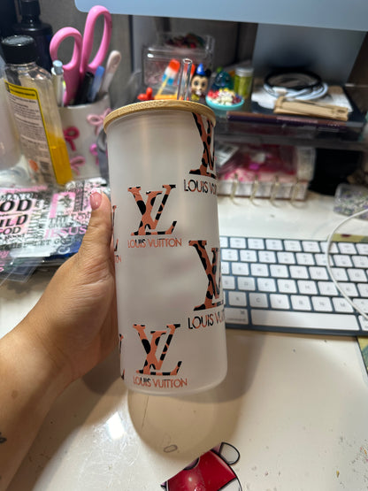 LV leopard print glass