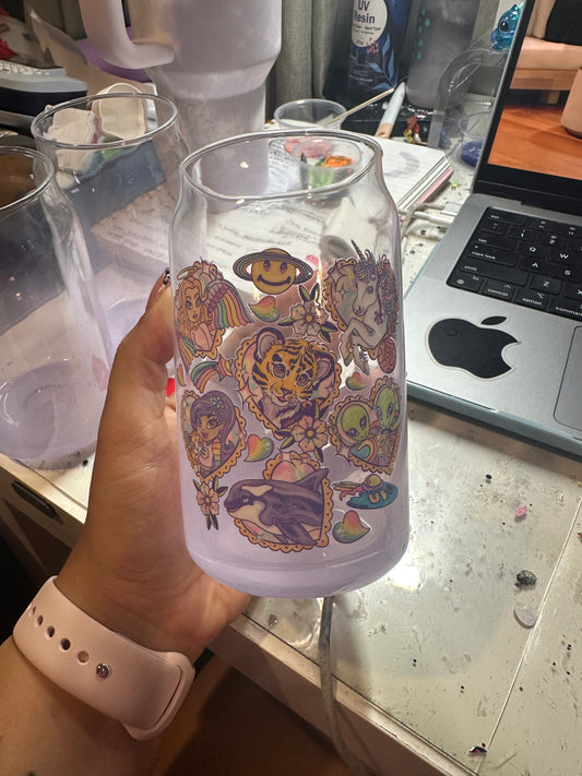 Lisa Frank glass cup