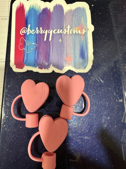 heart straw toppers