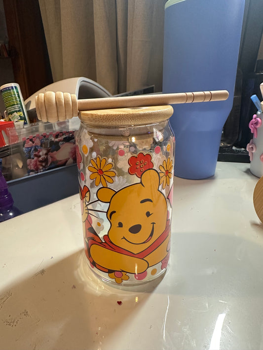 Winnie and friends glass