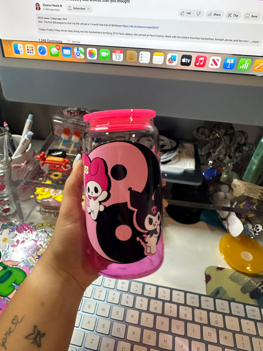 Melody and Kuromi glass cup