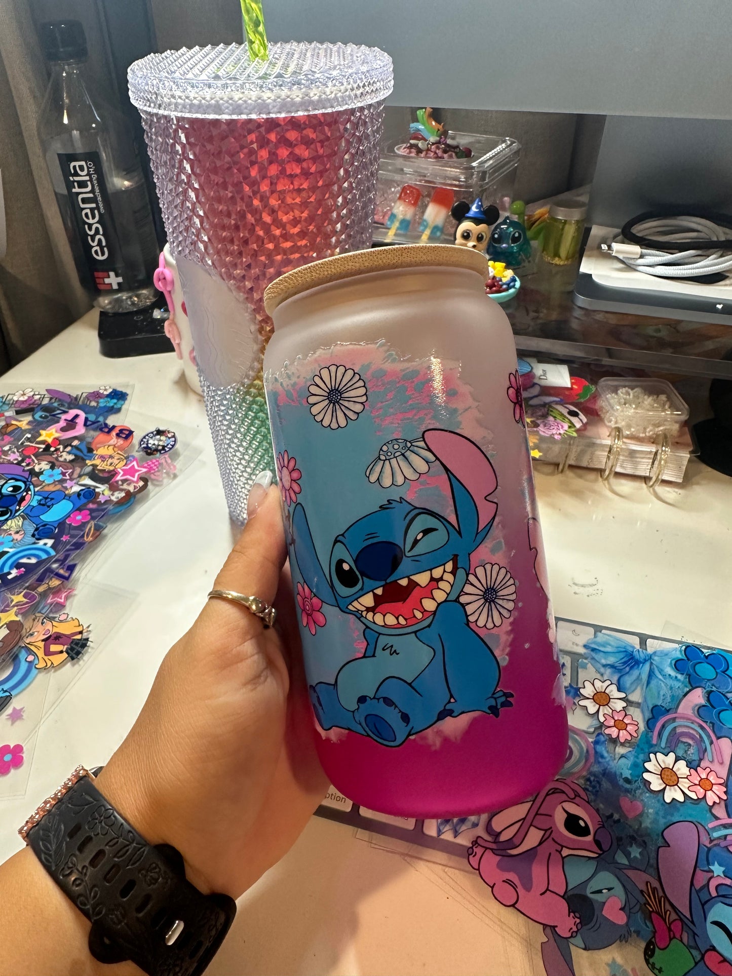 stitch glass cup