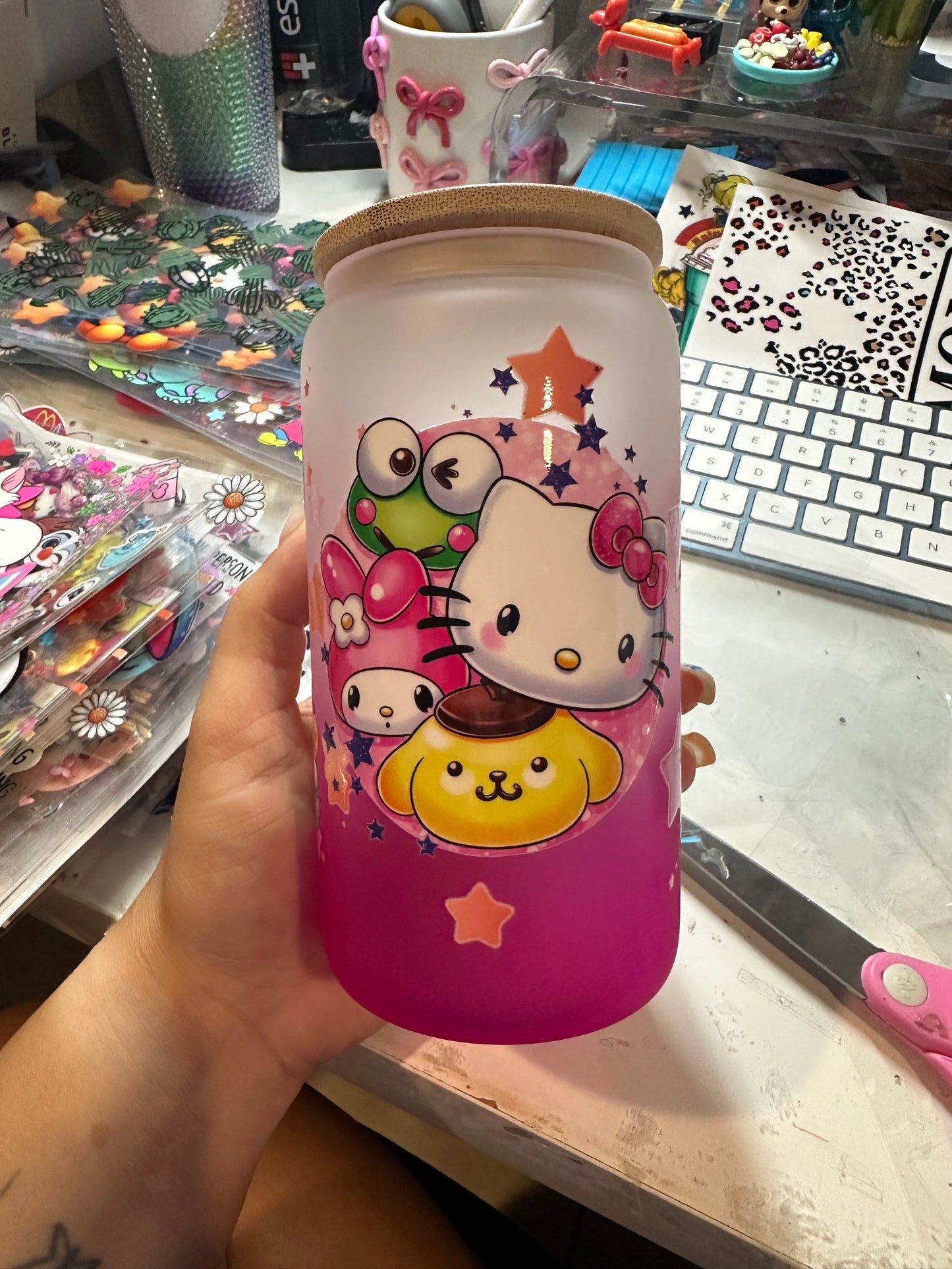 HK & Friends glass cup