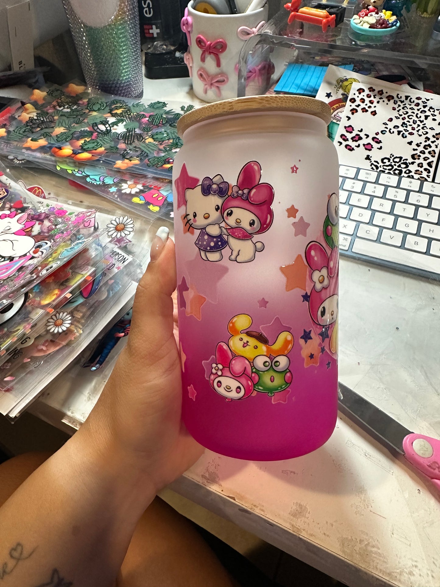 HK & Friends glass cup