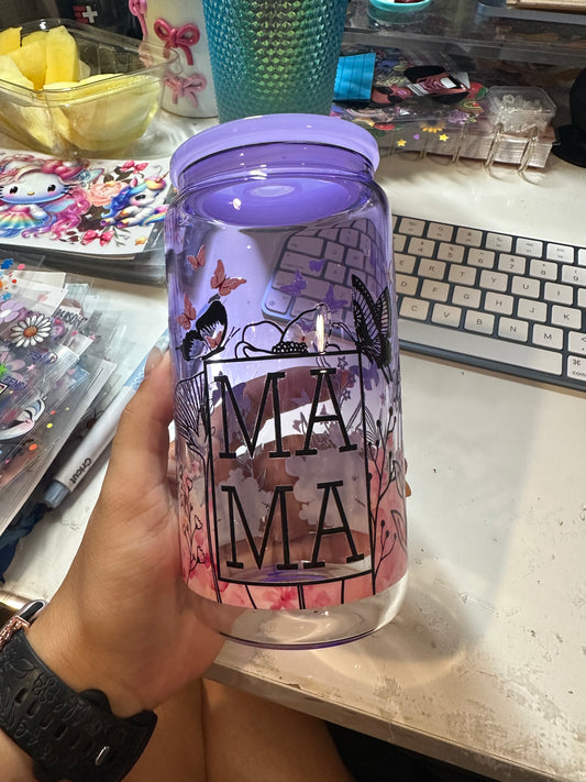 Mama glass cup