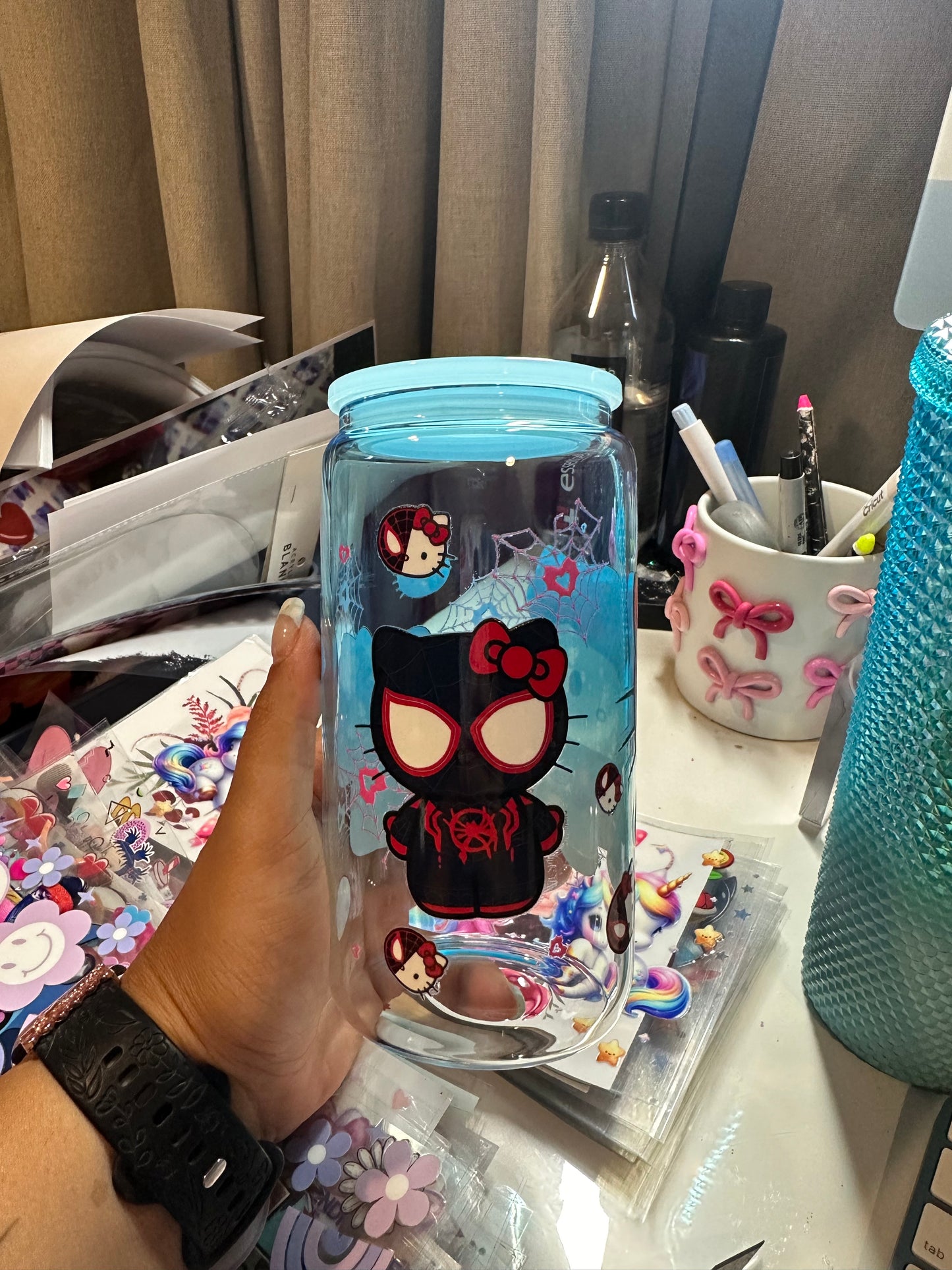 HK Spiderman glass cup