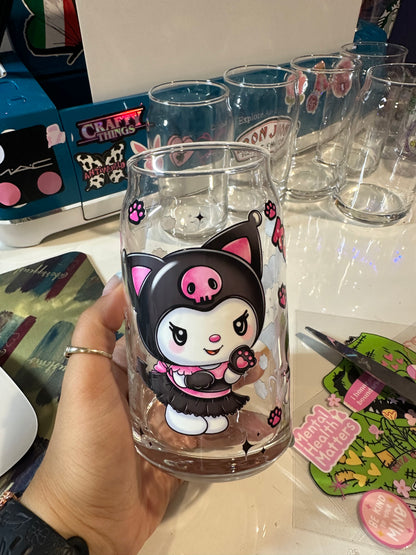 kuromi glass cup