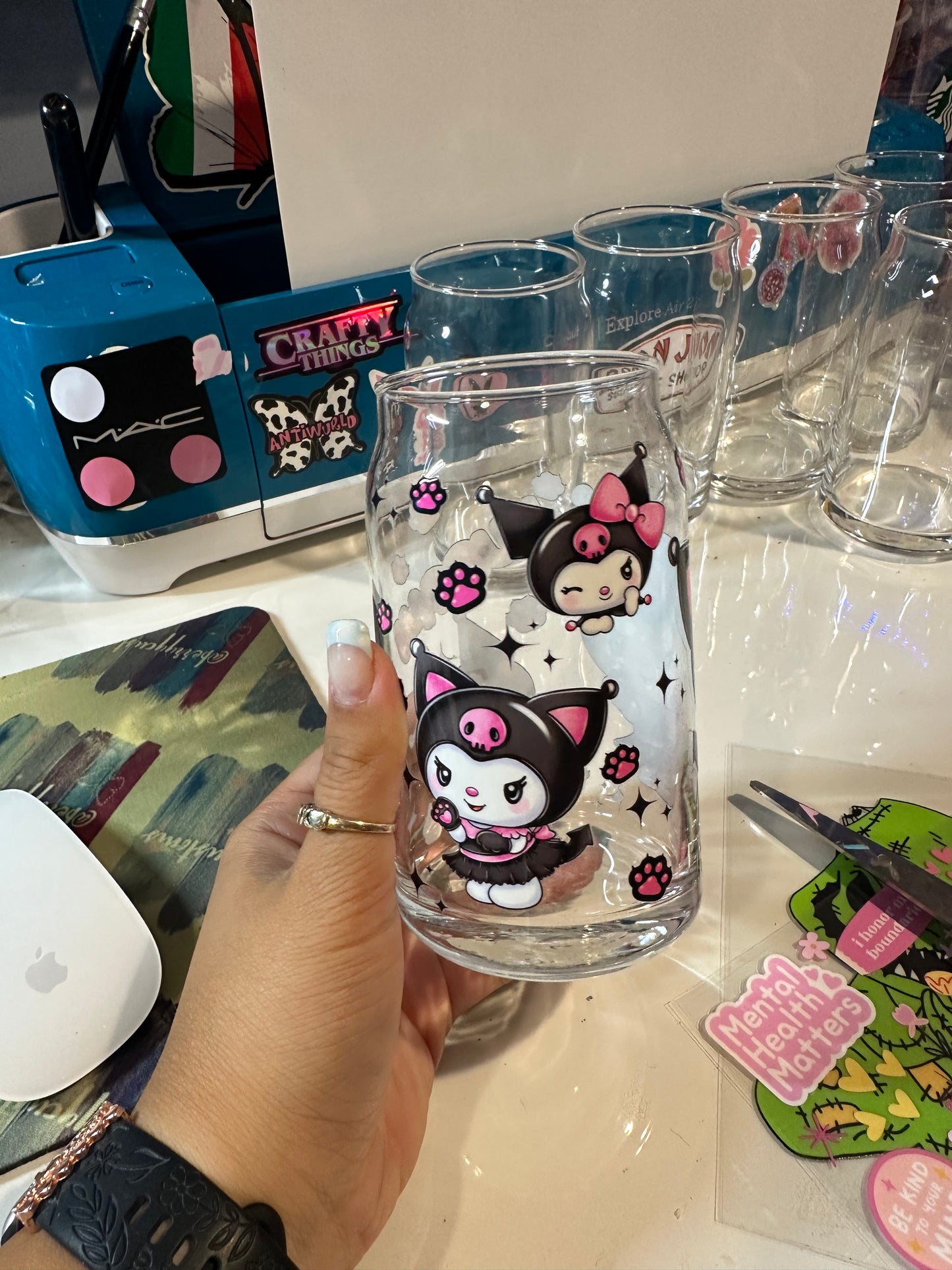 kuromi glass cup