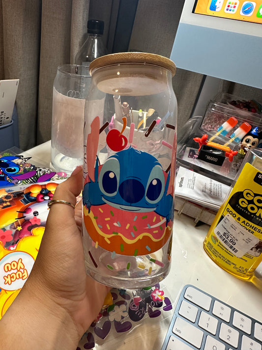 Donut stitch glass