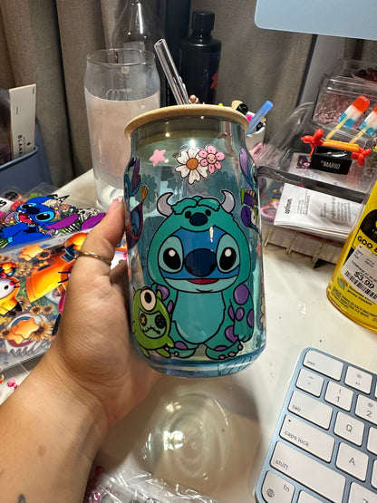 costume stitch glass cup