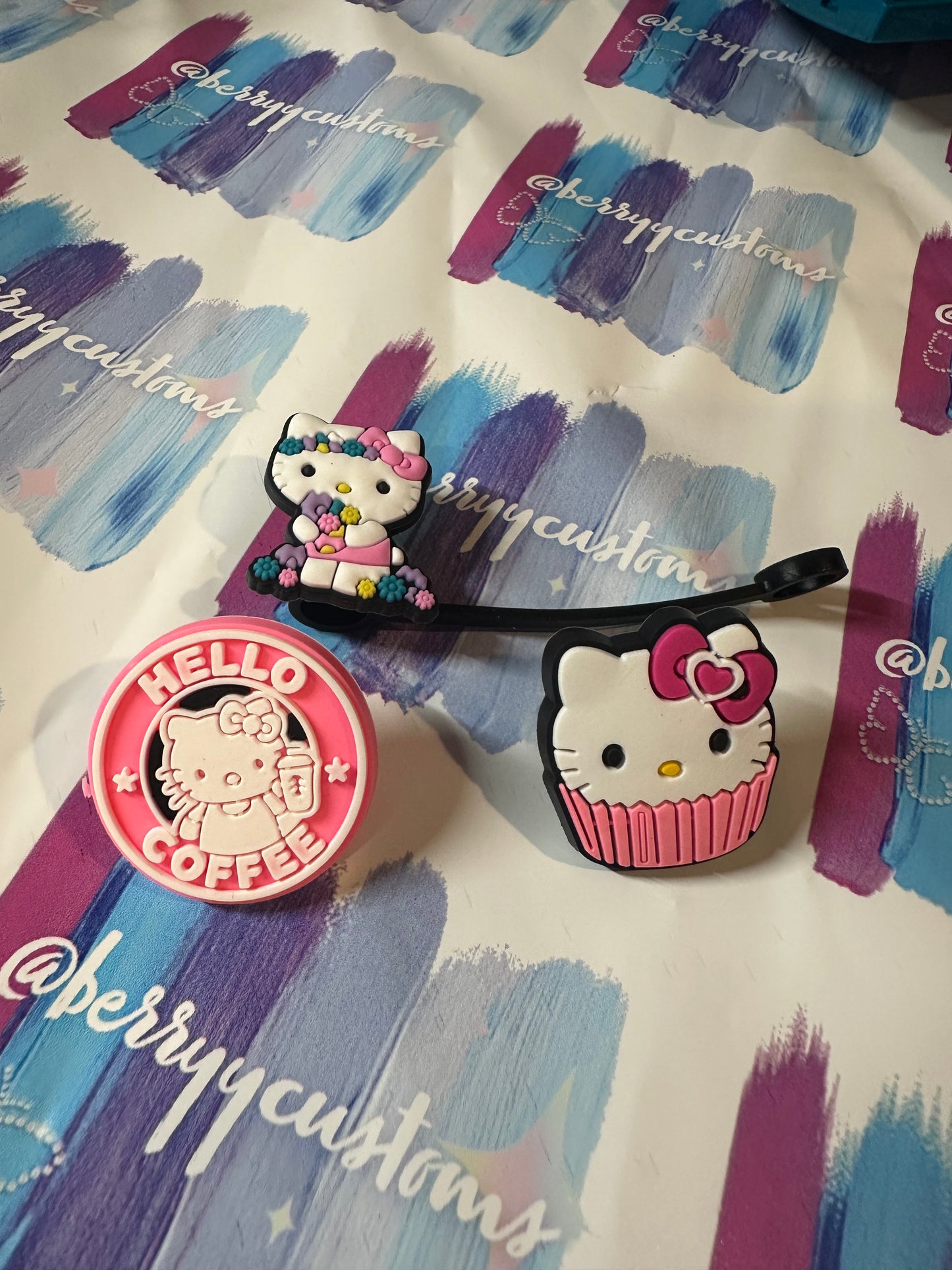 hello kitty straw toppers