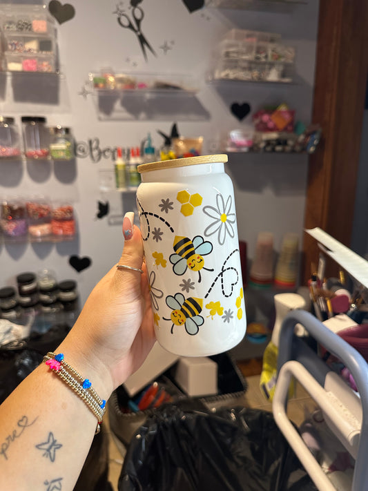 bee glass cup