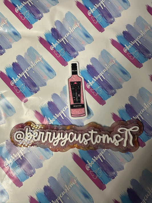 sparkly Whitney bottle sticker