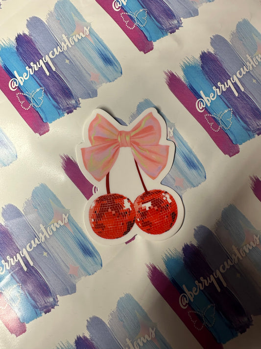 disco ball cherry sticker