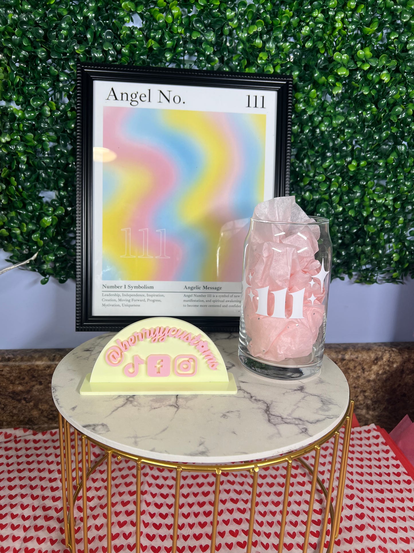 angel number glass cup